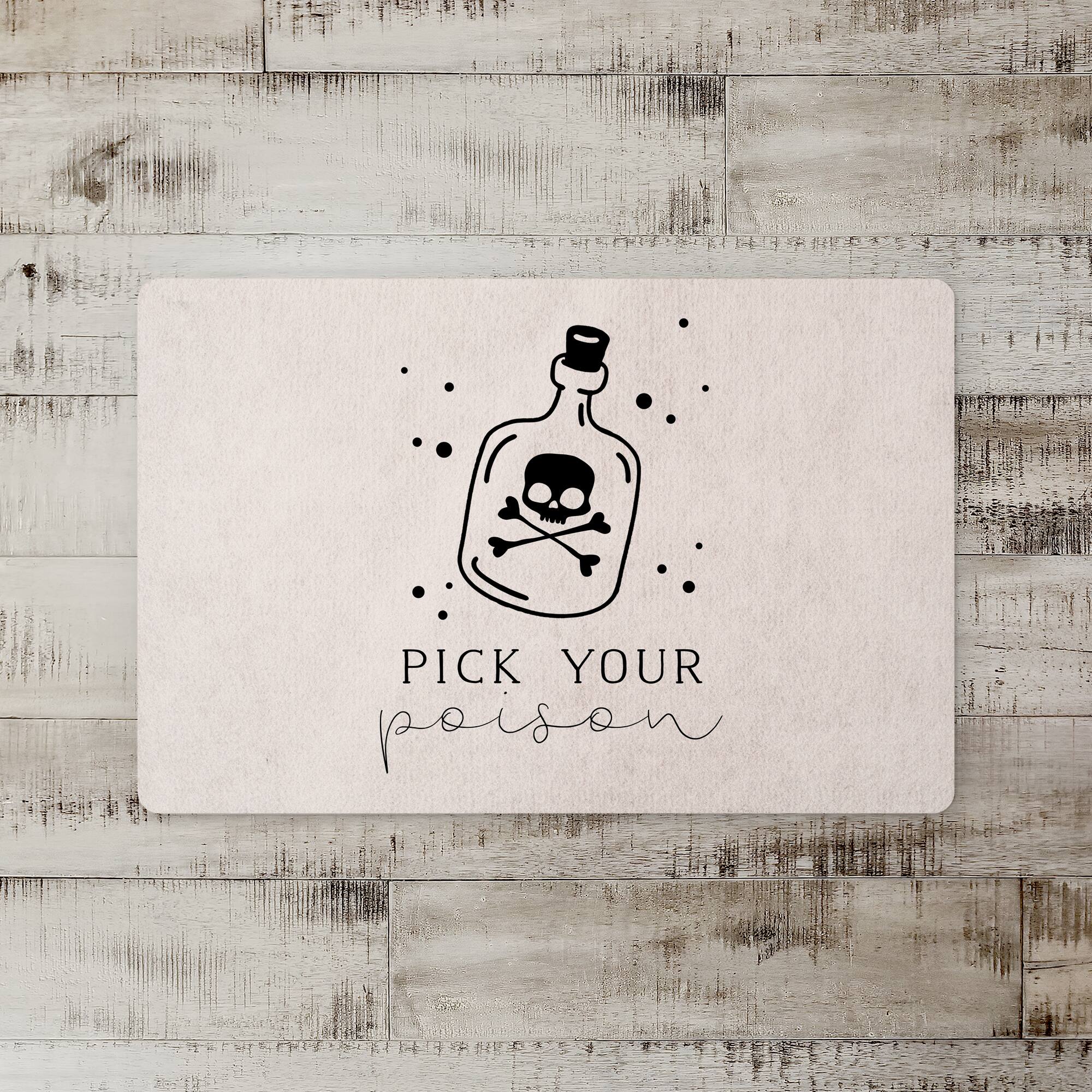 Pick Poison Bottle Cream Floor Mat